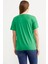 Omuz Düğme Detaylı Baskılı T-Shirt - Yeşil 5