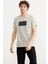 Önü Baskılı Slim Fit T-Shirt - Taş 2