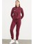 Fermuarlı Jogger Eşofman Takım - Bordo 4