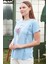 Düşük Kol Çizgili T-Shirt - Mavi 2