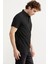 Polo Yaka Slim Fit Viskon T-Shirt - Siyah 4