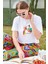 Oversize Baskılı Crop T-Shirt - Beyaz 1