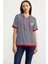 Kapüşonlu Renk Kombinli Çizgili T-Shirt - Lacivert 3
