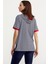 Kapüşonlu Renk Kombinli Çizgili T-Shirt - Lacivert 5