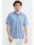 Regular Fit Polo Yaka Desenli T-Shirt - Mavi 1
