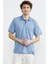 Regular Fit Polo Yaka Desenli T-Shirt - Mavi 3