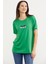 Dökümlü Baskılı Penye T-Shirt - Yeşil 2