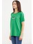 Dökümlü Baskılı Penye T-Shirt - Yeşil 3