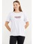 Rahat Kalıp Uzun Baskılı T-Shirt - Beyaz 2