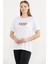 Rahat Kalıp Uzun Baskılı T-Shirt - Beyaz 3