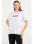 Rahat Kalıp Uzun Baskılı T-Shirt - Beyaz 4