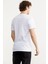 Önü Baskılı Slim Fit T-Shirt - Beyaz 5