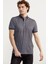 Desenli Slim Fit Triko Polo Yaka T-Shirt - Petrol 3