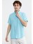 Kısa Kol Cepli Yazlık Gömlek - Turkuaz 2