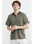 Regular Fit Polo Yaka Desenli T-Shirt - Yeşil 1