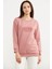 Baskılı Oversize Basic Sweatshirt - Gül Kurusu 1