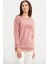 Baskılı Oversize Basic Sweatshirt - Gül Kurusu 3