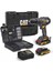 DX12SET Çift Akülü Şarjlı Darbeli Matkap 18VOLT/2.0AH + DA01903 201 Parça Delme ve Vidalama Uç Seti 1