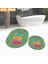 Dijital Baskılı Kaymaz Taban Yıkanabilir Oval Ikili Banyo Paspas Klozet Takımı, V-O-Klozet-41-Yeşil, 2