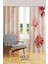 Flower Art Desenli Süet Oturma Odası Salon Fon Perde Baskılı Ekstrafor Büzgü 2 Kanat PRD-1030 2