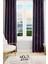 Wave Fuchsia Desenli Süet Oturma Odası Salon Fon Perde Ekstrafor Büzgü 2 Kanat PRD-1097 1