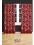 Burgundy 2 Desenli Süet Oturma Odası Salon Fon Perde Baskılı Ekstrafor Büzgü 2 Kanat PRD-1056 2