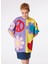 Yuvarlak Yaka Desenli Çok Renkli Kadın T-Shirt 241K1A0704 1