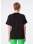 Yuvarlak Yaka Baskılı Siyah Kadın T-Shirt 241K1J0709 5