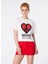 Yuvarlak Yaka Baskılı Beyaz Kadın T-Shirt 241K1J0710 3
