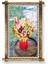 Led Işıklı Sanatsal Vazoda Canlı Çiçekler Modern Dekoratif Hediyelik Şık Ev Ofis İşyeri Rustik Kanvas Tablo 96 x 66 cm 1