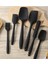 Isıya Dayanıklı Yanmaz Yapışmaz Silikon Spatula Seti 6 Parça Siyah 4