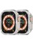 Apple Watch Ultra 1/2/3 49mm Ekran Koruyuculu Tek Sıra Kenar Taşlı Sert PC Kasa Koruyucu 1