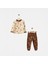 Sevimli Ayıcık Baskılı Pamuklu Unisex Dokusu Yumuşak Alt Üst Çocuk Pijama Takımı 1