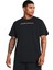 1382903-001 Ua Hw Logo Overlay Emb Siyah Erkek Bisiklet Yaka Oversize T-Shirt 1