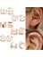 No.1 Boyutu Yapraklar Kulak Manşet Klip Küpe Paslanmaz Çelik Sahte Helix Kıkırdak Piercing Erkek Punk Çemberler Seti Vücut Aksesuarları Kadın Takı (Yurt Dışından) 2