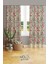 Retro Çiçek Desenli Süet Oturma Odası Salon Fon Perde Baskılı Ekstrafor Büzgü 2 Kanat PRD-1038 1