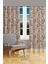Retro Çiçek Desenli Süet Oturma Odası Salon Fon Perde Baskılı Ekstrafor Büzgü 2 Kanat PRD-1038 2