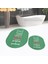 Dijital Baskılı Kaymaz Taban Yıkanabilir Oval Ikili Banyo Paspas Klozet Takımı, V-O-Klozet-12-Yeşil, 1