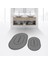 Dijital Baskılı Kaymaz Taban Yıkanabilir Oval Ikili Banyo Paspas Klozet Takımı, V-O-Klozet-04-Gri, 2