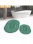 Dijital Baskılı Kaymaz Taban Yıkanabilir Oval Ikili Banyo Paspas Klozet Takımı, V-O-Klozet-05-Yeşil, 1