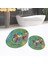 Dijital Baskılı Kaymaz Taban Yıkanabilir Oval Ikili Banyo Paspas Klozet Takımı, V-O-Klozet-31-Yeşil, 2