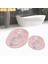 Dijital Baskılı Kaymaz Taban Yıkanabilir Oval Ikili Banyo Paspas Klozet Takımı, V-O-Klozet-16-Pembe, 1