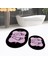 Dijital Baskılı Kaymaz Taban Yıkanabilir Oval Ikili Banyo Paspas Klozet Takımı, V-O-Klozet-20-Siyah, 1