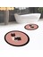 Dijital Baskılı Kaymaz Yıkanabilir Yuvarlak Ikili Banyo Paspas Klozet Takımı, V-Y-Klozet-22-Pembe, 2