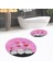 Dijital Baskılı Kaymaz Yıkanabilir Yuvarlak Ikili Banyo Paspas Klozet Takımı, V-Y-Klozet-42-Pembe, 2