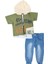 Erkek Bebek Yazı Baskılı Yelekli T-Shirt Pantolon Alt Üst Takım 1