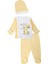 Unisex Bebek Tavşan Baskılı Çıtçıtlı Şapkalı Body Zıbın Badi Set 1