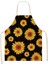 2WQ-46287-017 Stili Unflower Desen Temizleme Sanatı Yeşil Önlükler 53*65 cm Ev Pişirme Bel Önlüğü Pamuk Keten Komik Önlük Temizleme Araçları (Yurt Dışından) 1