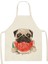No.8 Stili 47X38CM Bulldog Dachshund Pug Köpek Kadın Için Baskılı Mutfak Önlüğü Pamuk Keten Önlük Ev Pişirme Pişirme Temizleme Aracı Adam Çocuk Önlükleri (Yurt Dışından) 1