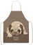 No.17 Stili 47X38CM Bulldog Dachshund Pug Köpek Kadın Için Baskılı Mutfak Önlüğü Pamuk Keten Önlük Ev Pişirme Pişirme Temizleme Aracı Adam Çocuk Önlükleri (Yurt Dışından) 1